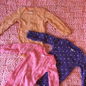 Lot of 3 Carter’s LS Newborn onesies